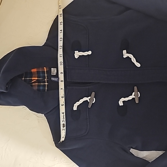 Divided by H&M Navy Duffle Hoodie Hook Eye Zipper Coat - Picture 6 of 9